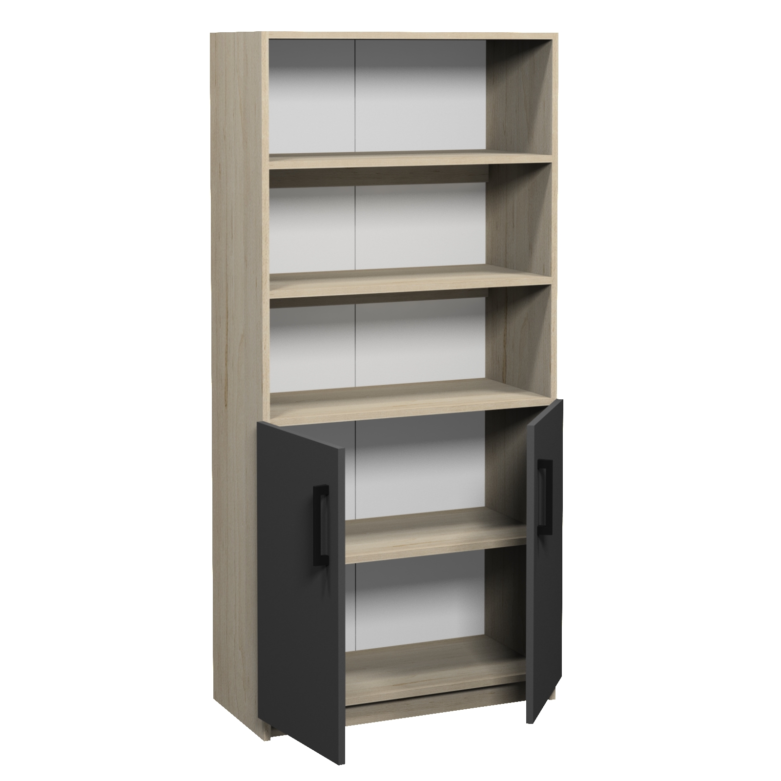 Напівзакрита шафа з 5-ма полицями, матеріал корпусу - ЛДСП, для зберігання речей, АЛМАНТ, 800х370х1710 мм.